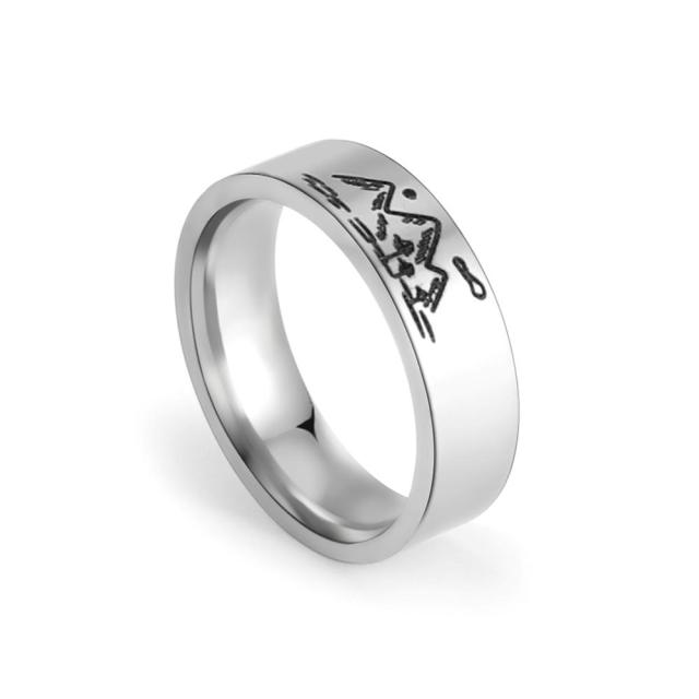 Skyrim Fashion Simple Stainless Steel Couple Ring for Men Women