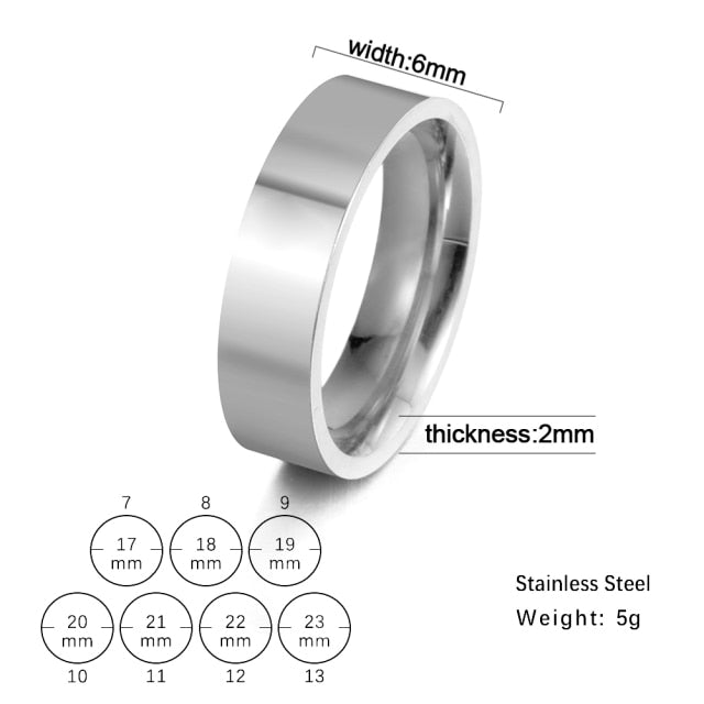 Skyrim Fashion Simple Stainless Steel Couple Ring for Men Women