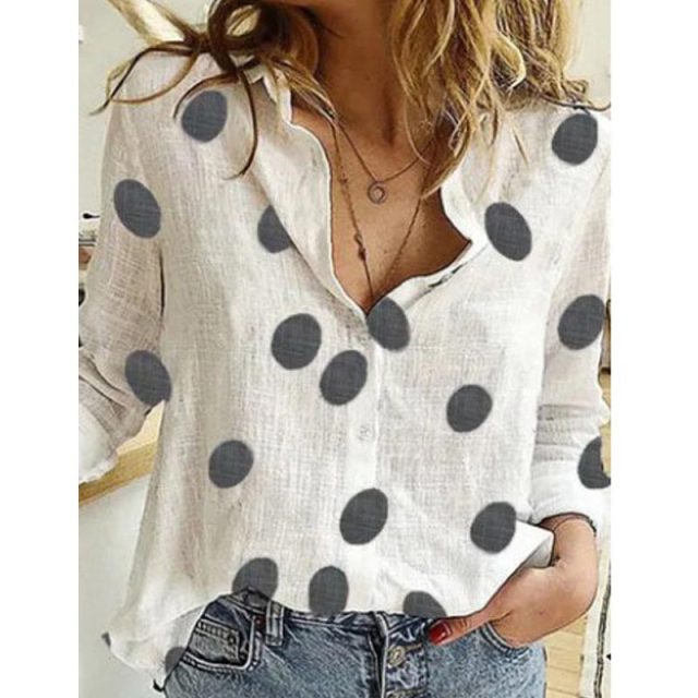 Womens Casual Long Sleeve Bird Print Shirt