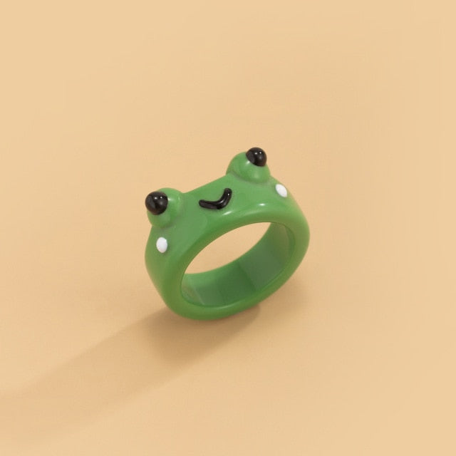 Frog Ring Polymer Clay Resin Rings