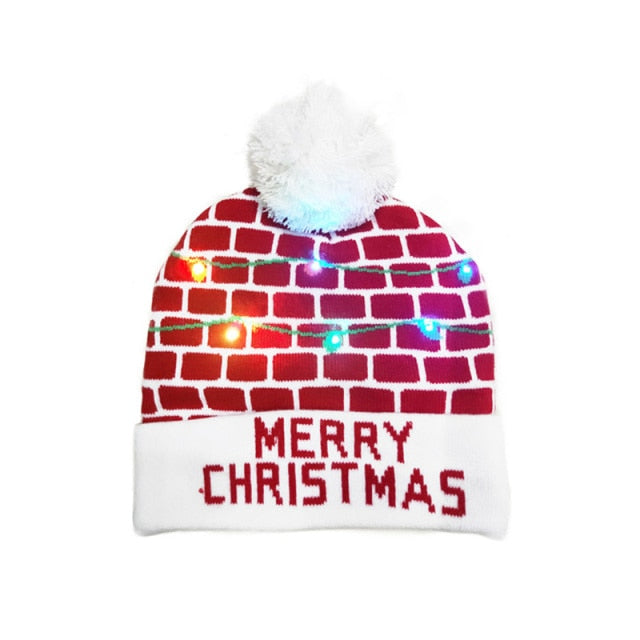 Light up Knit Beanie Cap For Christmass / New Years