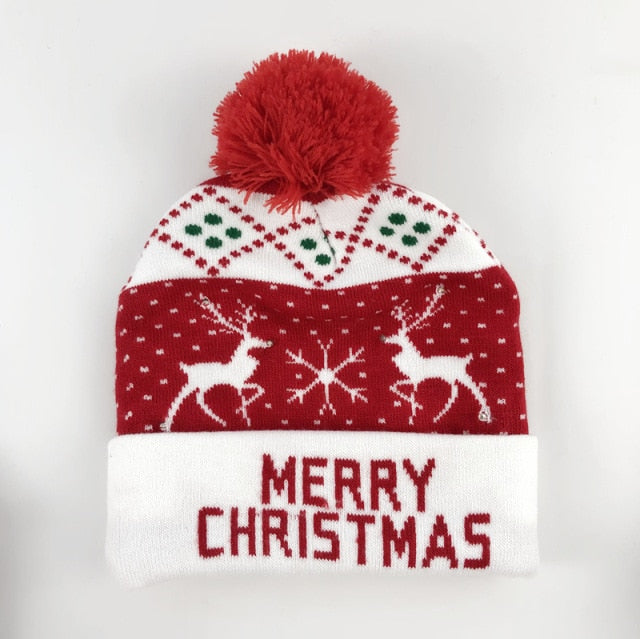 Light up Knit Beanie Cap For Christmass / New Years