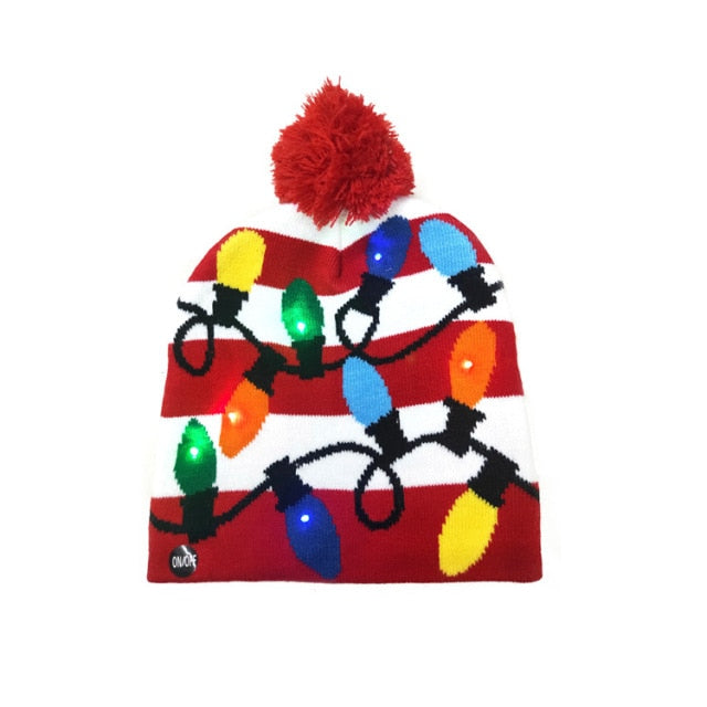 Light up Knit Beanie Cap For Christmass / New Years