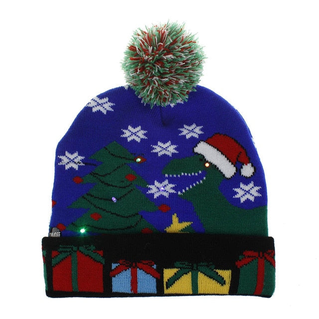 Light up Knit Beanie Cap For Christmass / New Years