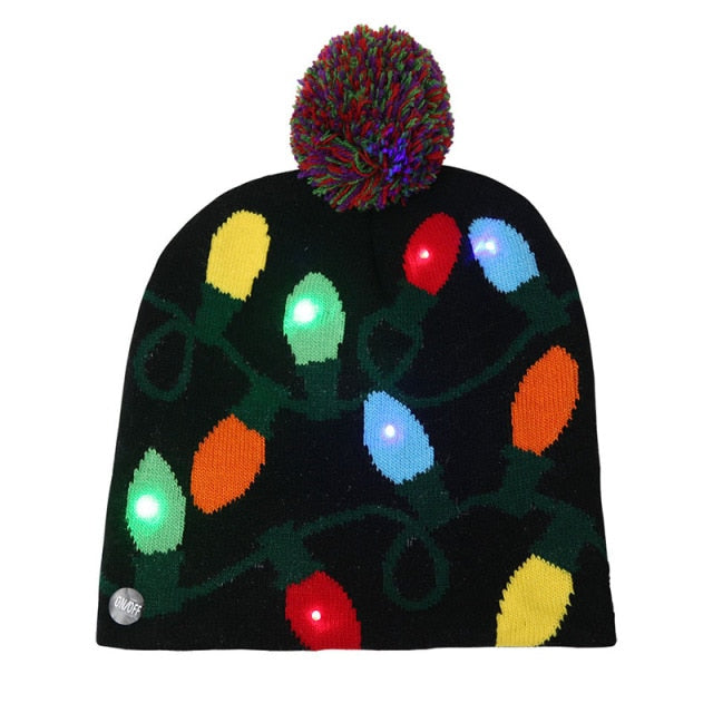 Light up Knit Beanie Cap For Christmass / New Years