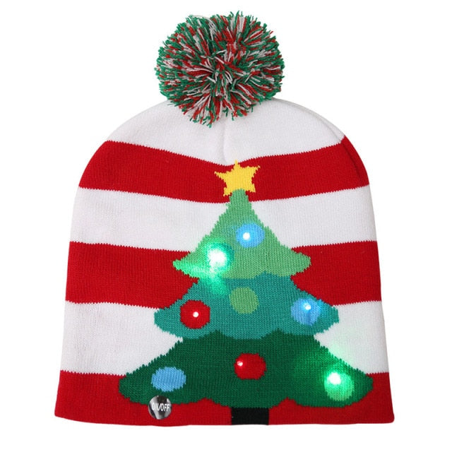 Light up Knit Beanie Cap For Christmass / New Years