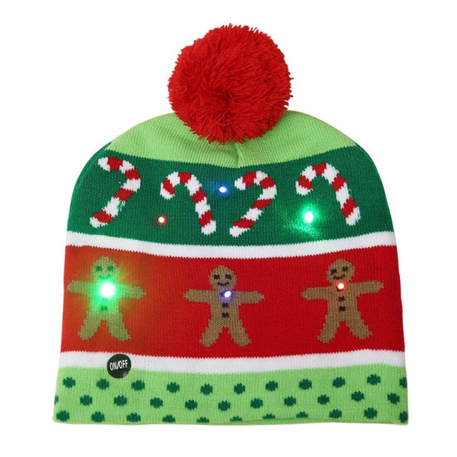 Light up Knit Beanie Cap For Christmass / New Years