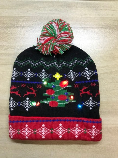 Light up Knit Beanie Cap For Christmass / New Years