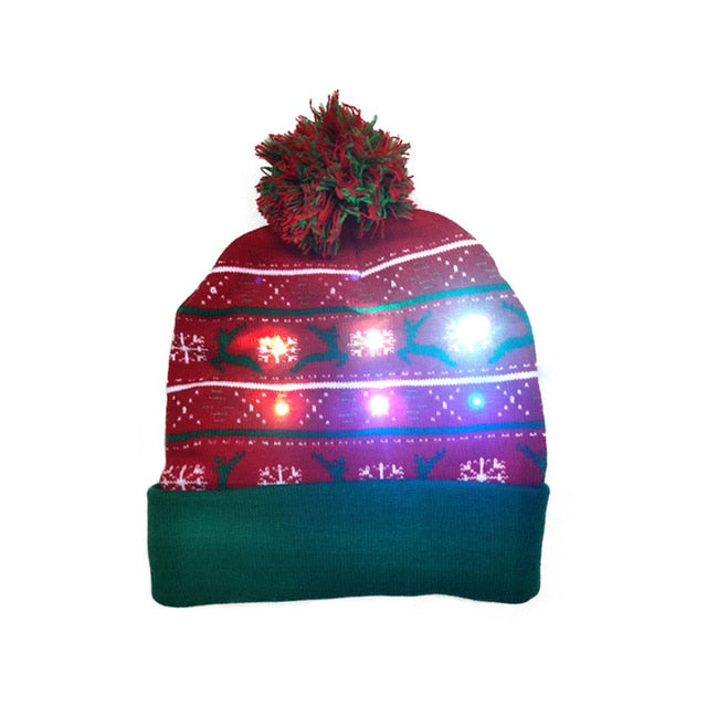 Light up Knit Beanie Cap For Christmass / New Years