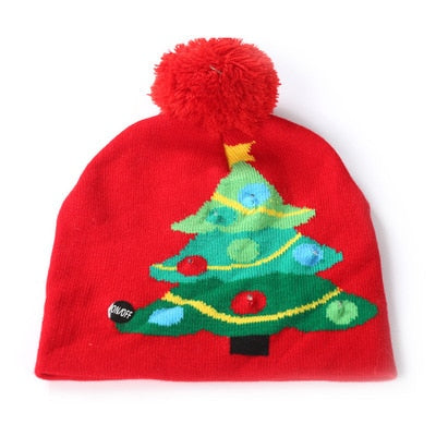 Light up Knit Beanie Cap For Christmass / New Years