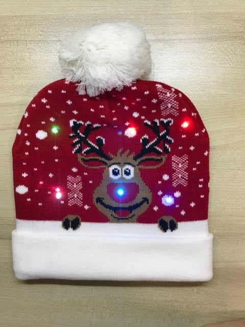 Light up Knit Beanie Cap For Christmass / New Years