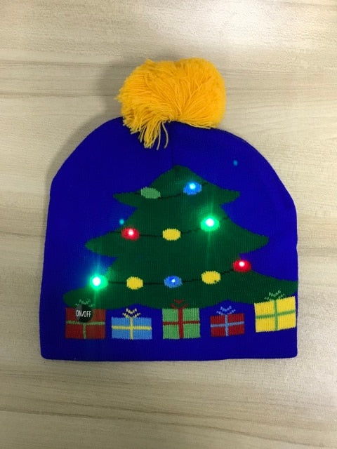 Light up Knit Beanie Cap For Christmass / New Years