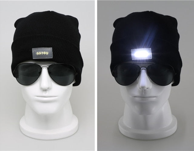 Light up Knit Beanie Cap For Christmass / New Years