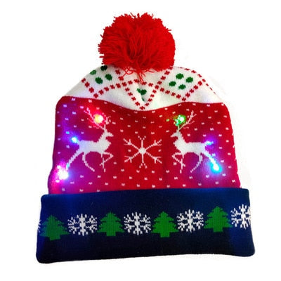 Light up Knit Beanie Cap For Christmass / New Years