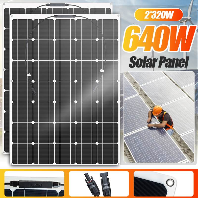 320W Flexible Solar Panel 12V 18V Power Bank Energy System Kit for Camping