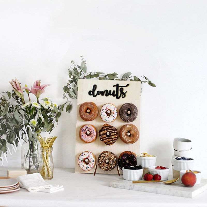 DIY Wooden Donut Wall Rustic Wedding Decoration Table Donut Party Decor Baby Showers Bridal Shower Birthday Party Favor