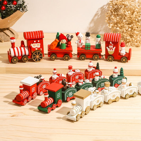 Merry Christmas Wooden Train Ornament Christmas Decoration For Home