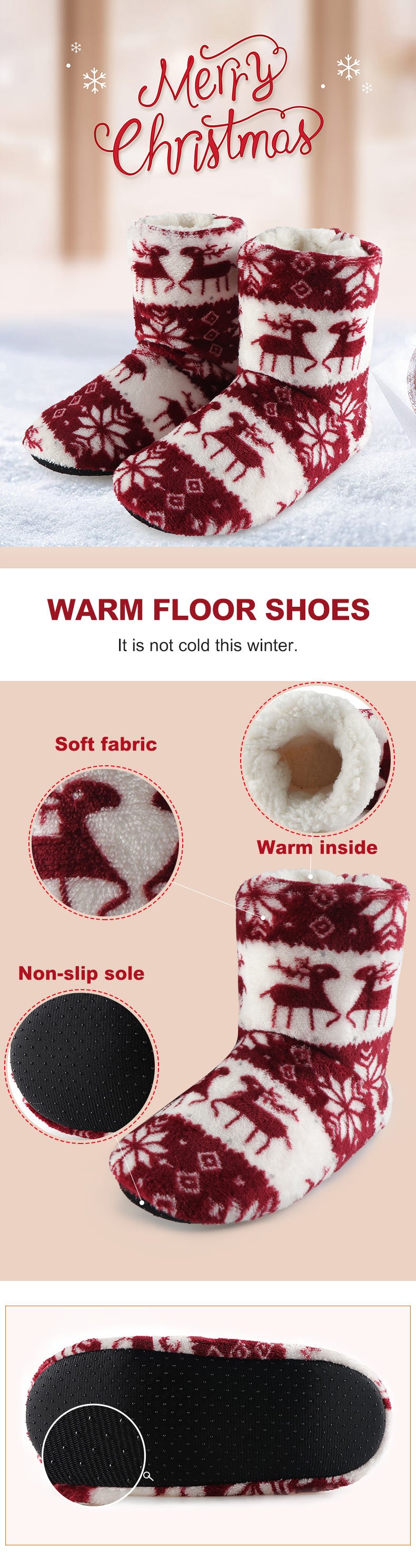 Warm Christmas indoor Socks/Slippers