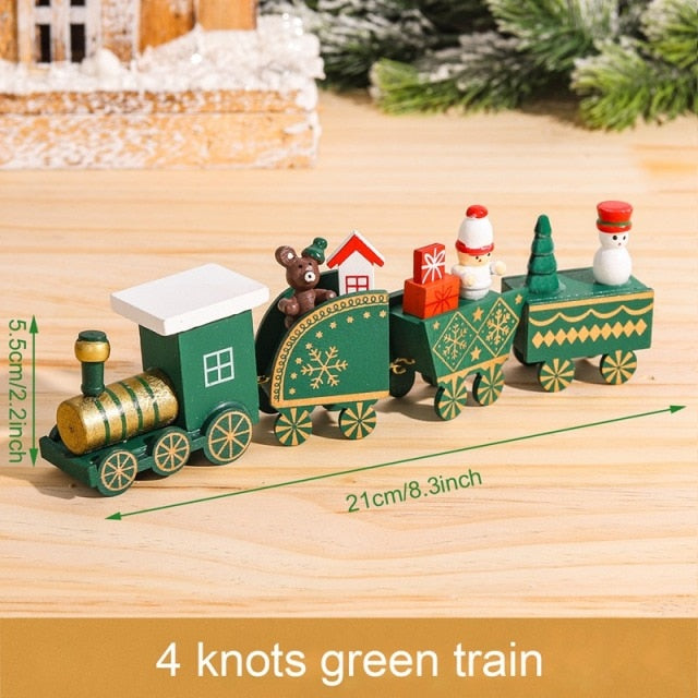 Merry Christmas Wooden Train Ornament Christmas Decoration For Home