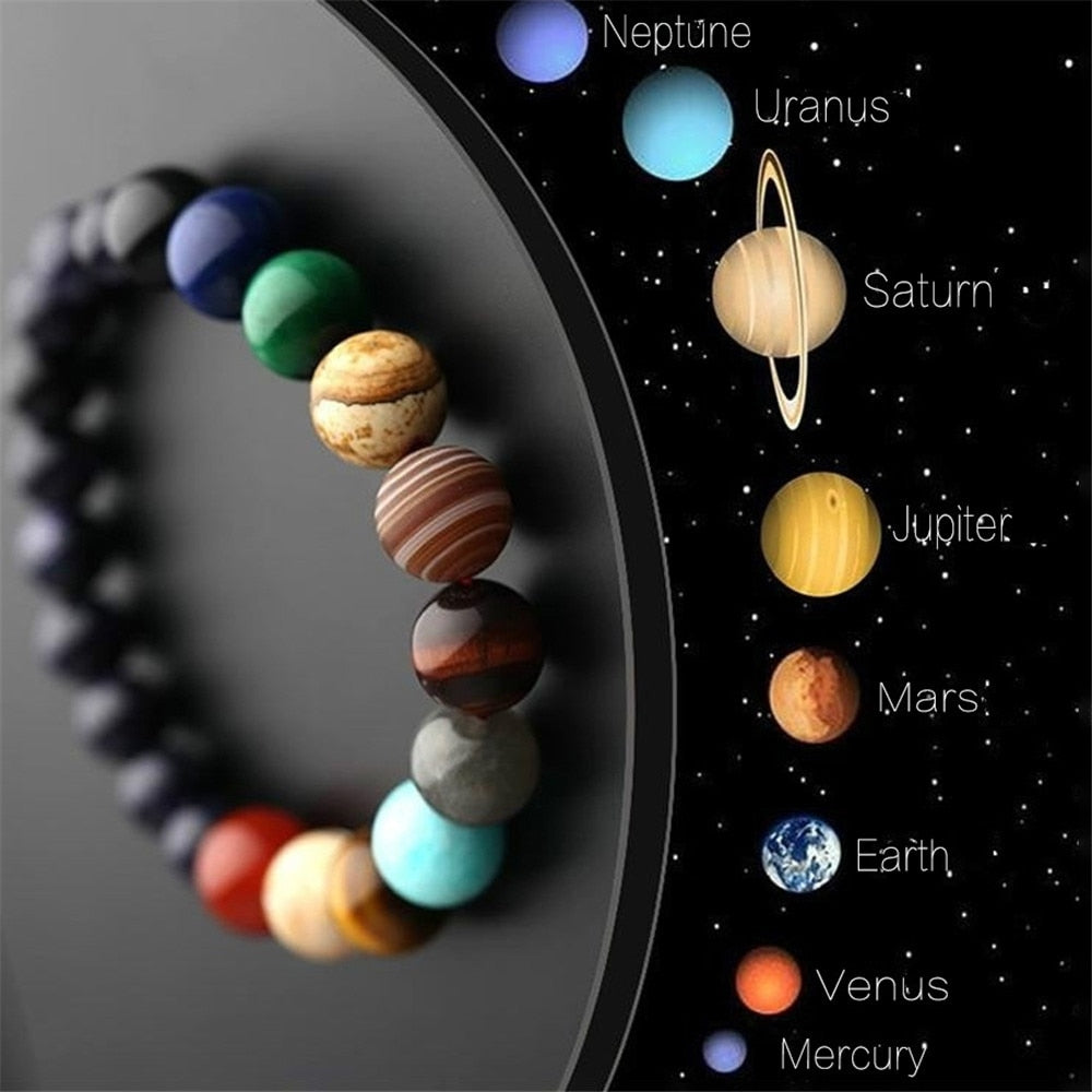 Lovers Eight Planets Natural Stone Bracelet