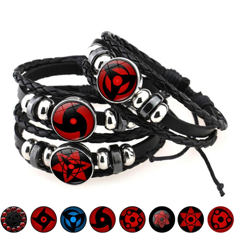 Naruto and Sharingan Eye Snap Bracelet