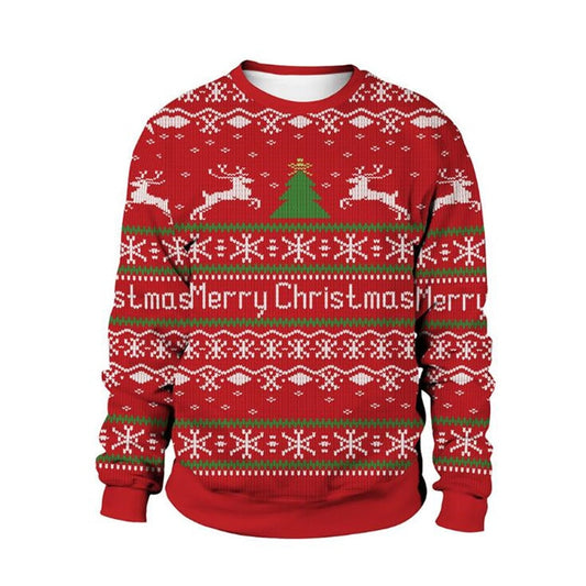 Men Women Ugly Christmas Sweater Pullover Crew Neck