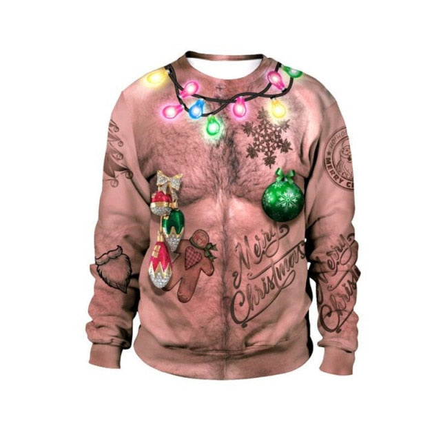 Men Women Ugly Christmas Sweater Pullover Crew Neck