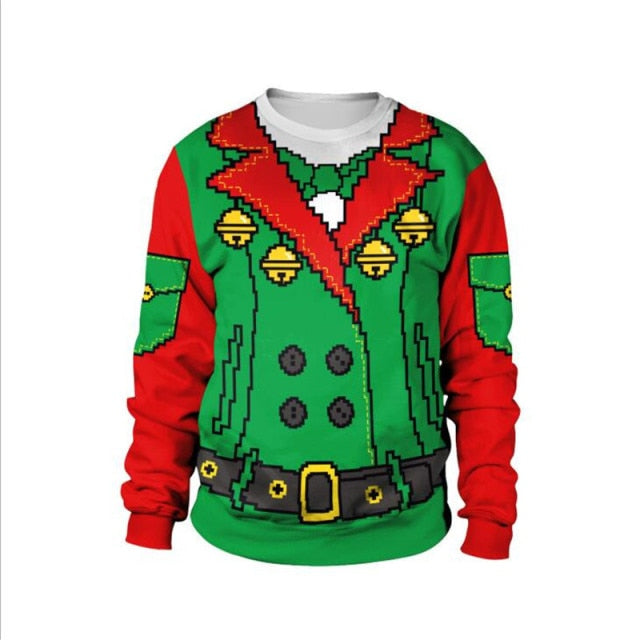 Men Women Ugly Christmas Sweater Pullover Crew Neck