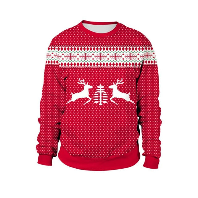 Men Women Ugly Christmas Sweater Pullover Crew Neck