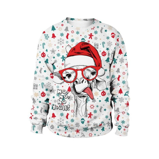 Men Women Ugly Christmas Sweater Pullover Crew Neck