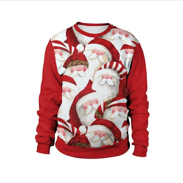 Men Women Ugly Christmas Sweater Pullover Crew Neck