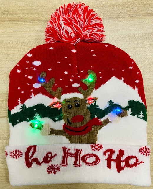 Light up Knit Beanie Cap For Christmass / New Years