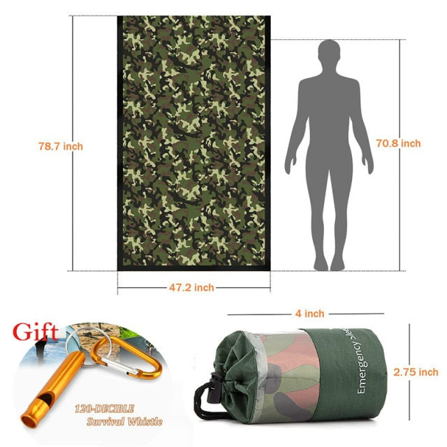 Outdoor  Life Bivy Emergency Sleeping Bag Thermal Keep Warm Waterproof Mylar First Aid Emergency Blanke Camping Survival Gear