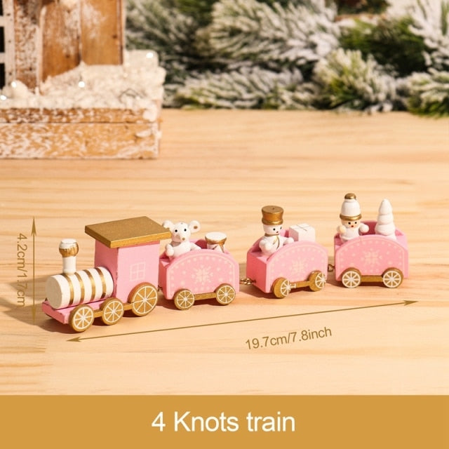 Merry Christmas Wooden Train Ornament Christmas Decoration For Home