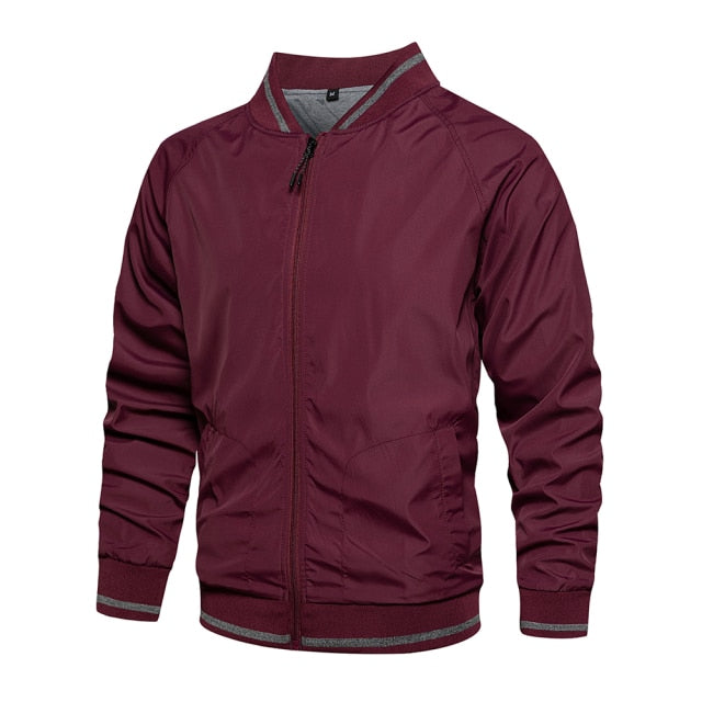 Mens Fashion Windbreaker Bomber Jacket