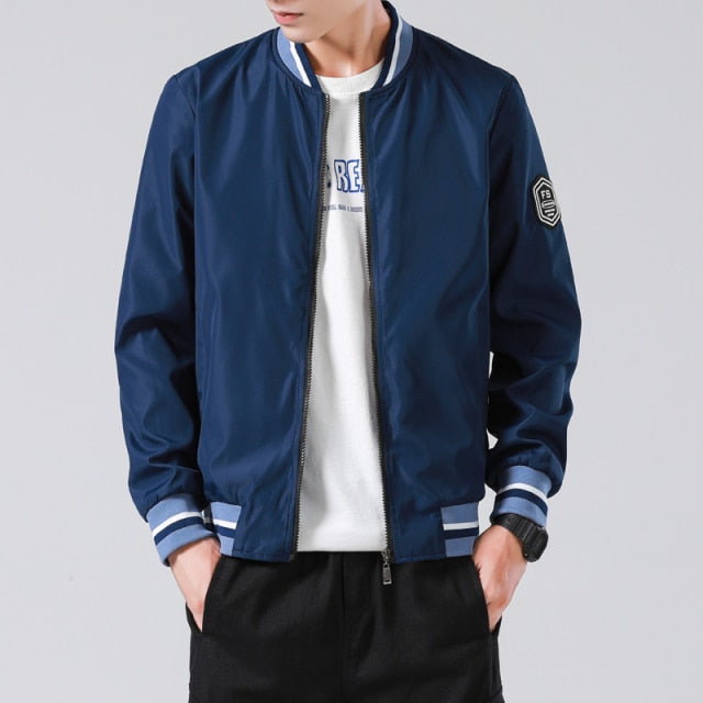 Mens Fashion Windbreaker Bomber Jacket