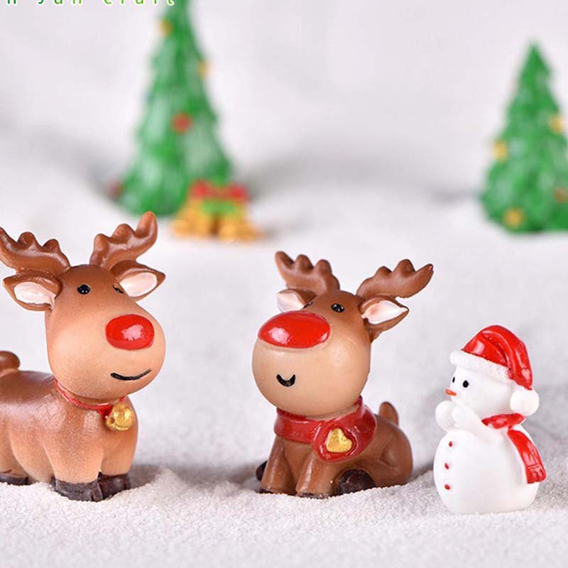 Christmas Elk Santa Claus Ornaments Merry Christmas Decoration For Home Figurines Garden Miniatures 2022 New Year Xmas Decor