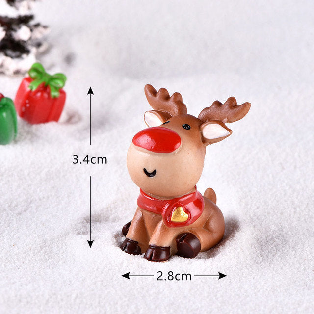 Christmas Elk Santa Claus Ornaments Merry Christmas Decoration For Home Figurines Garden Miniatures 2022 New Year Xmas Decor