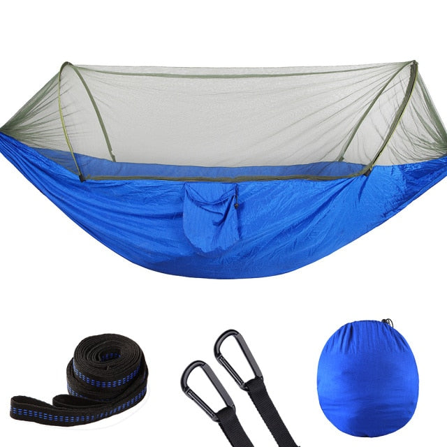 2021 Camping Hammock with Mosquito Net Pop-Up Light Portable Outdoor Parachute