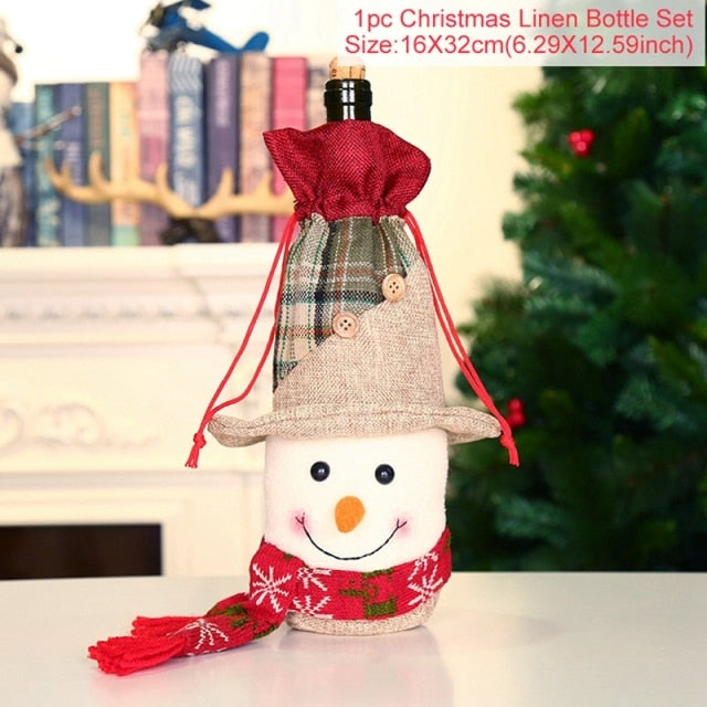 Christmas Wine Bottle Cover Decoration