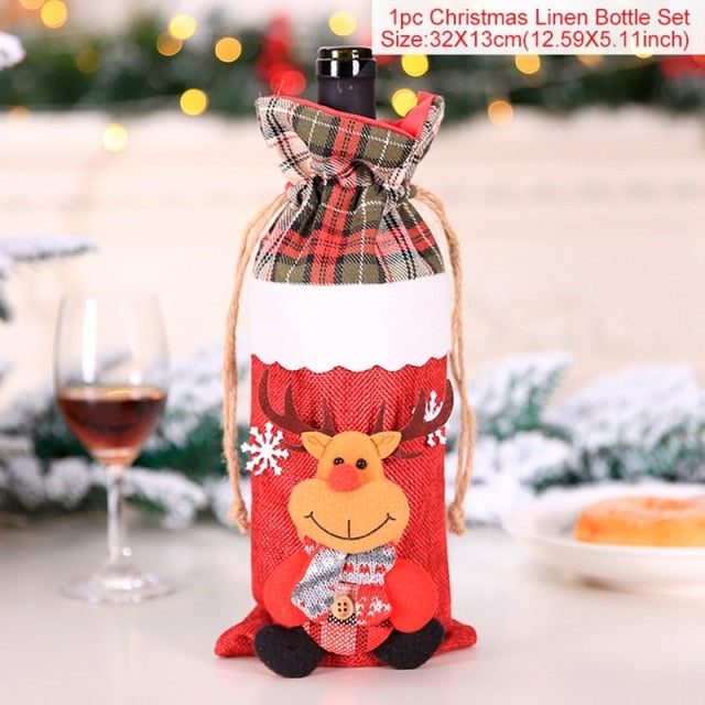 Christmas Wine Bottle Cover Decoration