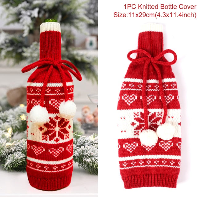 Christmas Wine Bottle Cover Decoration