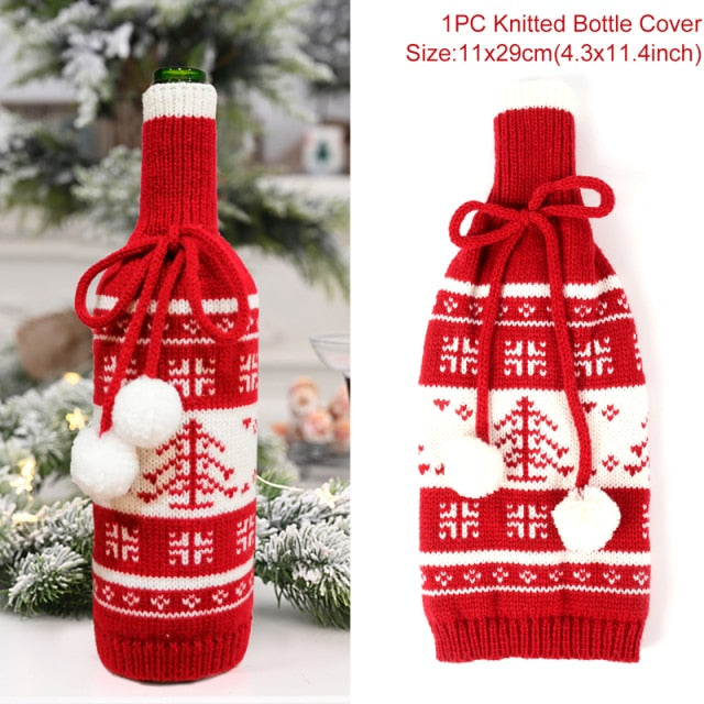 Christmas Wine Bottle Cover Decoration