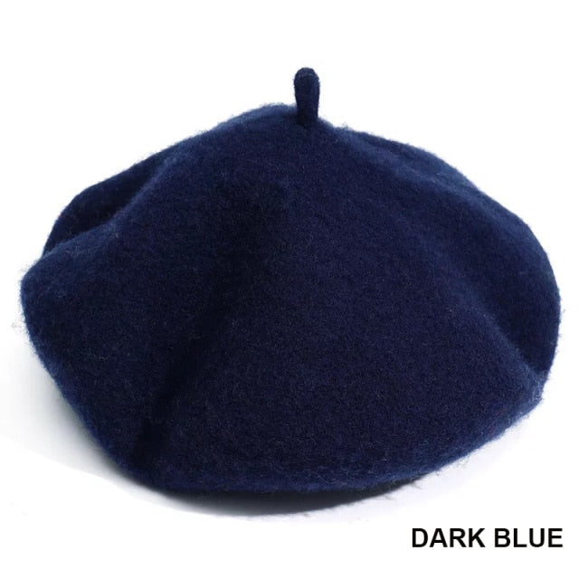 Women Beret Warm Wool Winter Beanie