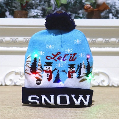 Light up Knit Beanie Cap For Christmass / New Years