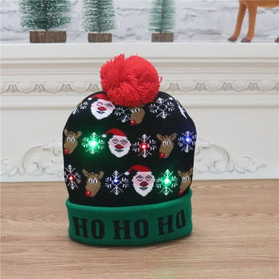 Light up Knit Beanie Cap For Christmass / New Years