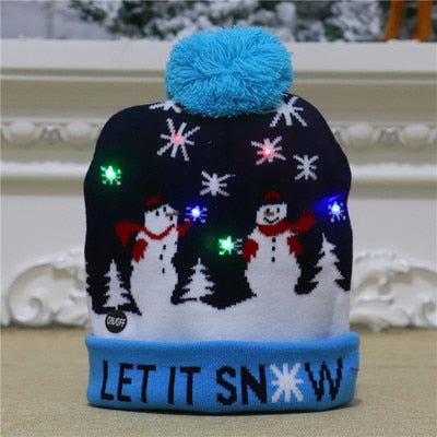 Light up Knit Beanie Cap For Christmass / New Years