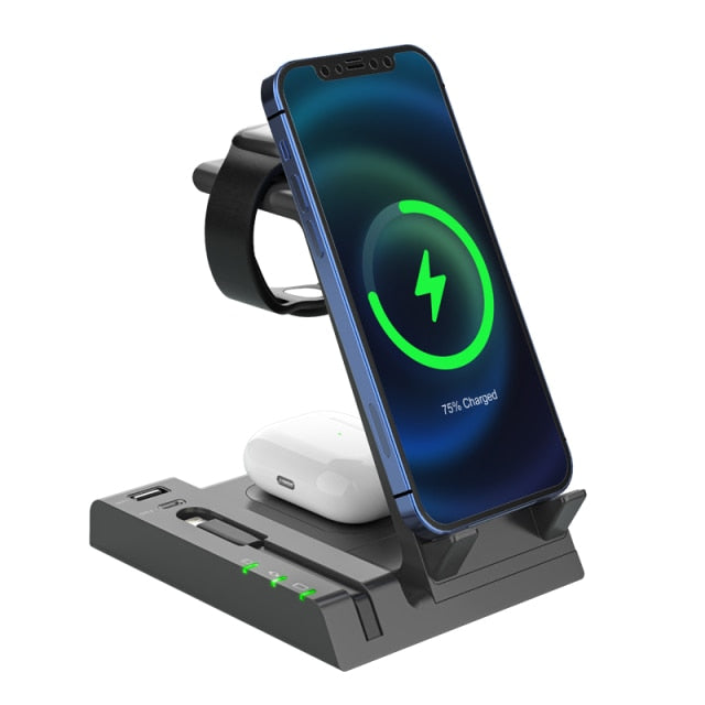 Wireless Charger 6 in 1 Of 15W Fast Charge Station