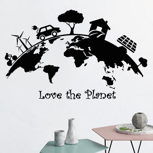 Earth Wall Sticker Love Planet Decal Solar Home Decor